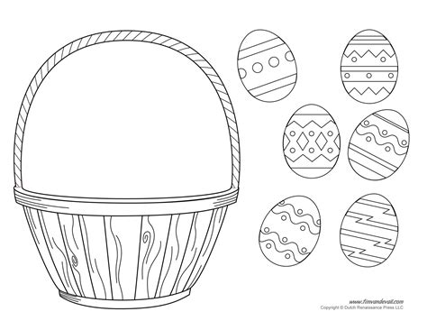 Empty Easter Basket Coloring Page Part 1