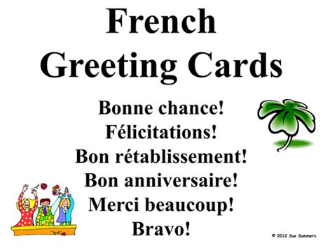 French Greeting Cards For All Occasions Teaching Resources