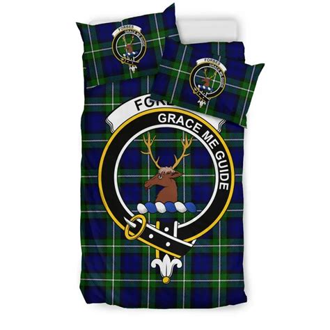 Forbes Tartan Bedding Set Clan Badge K7 Scottish Clans