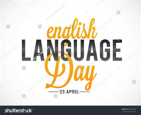 Vector Illustration English Language Day Stock Vector Royalty Free