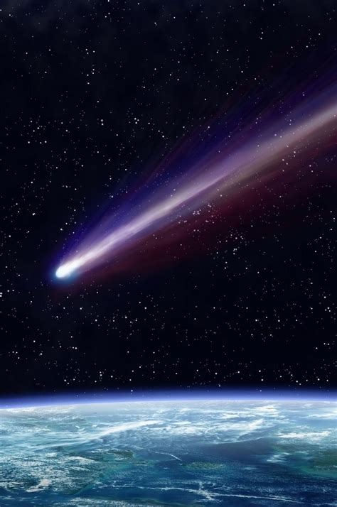Comet Passing Over The Earth Space And Astronomy Cosmos Astronomy