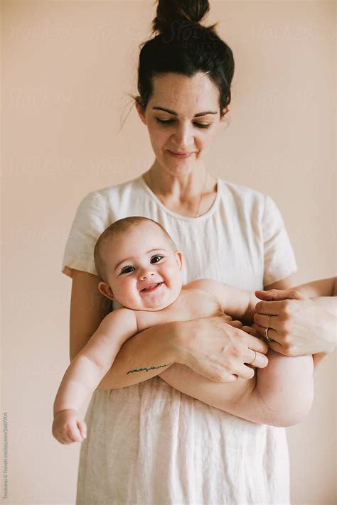 Mother Holding A Naked Baby In Her Arms Royalty Free Stock My Xxx Hot