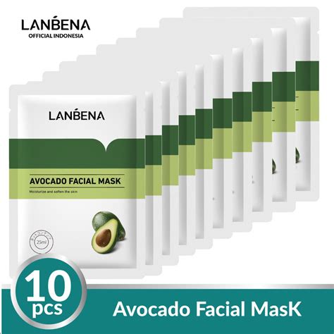 Lanbena Sheet Mask Avocado Melembabkan 10 Pcs Shopee Malaysia