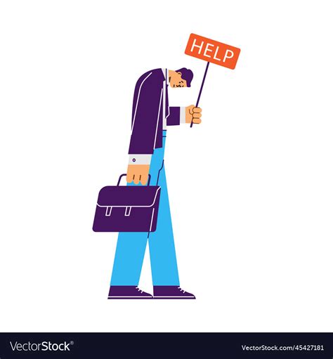 Tired Fatigued Businessman Stressed And Burnout Vector Image