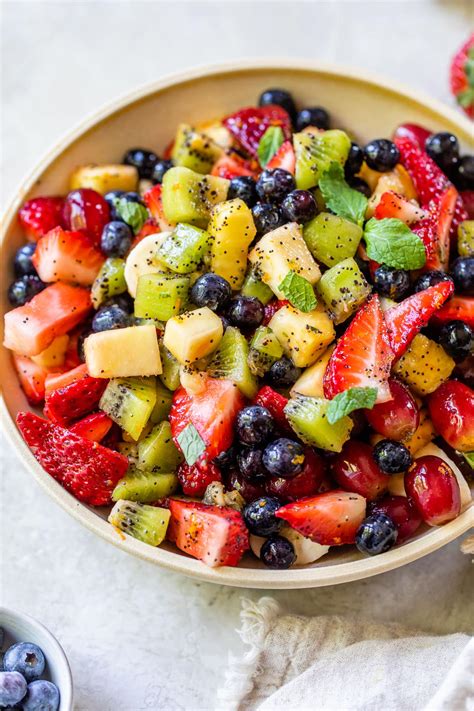 Fruit Salad With Honey Poppy Seed Dressing