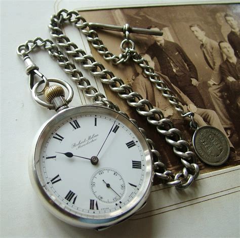 Antiques Atlas An Antique Silver Pocket Watch With Silver Chain
