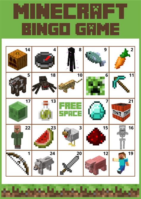 Are there free printable cake toppers for minecraft? Download This Free Minecraft Game - Printable Bingo Now ...