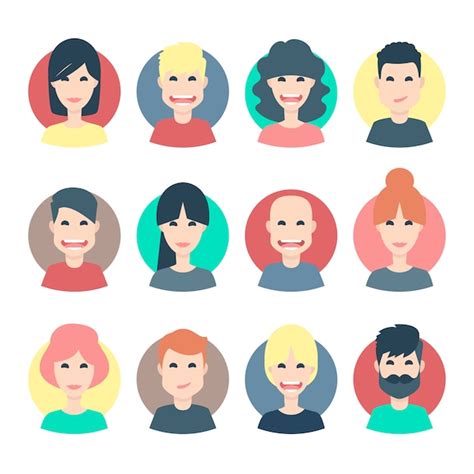 Free Vector Happy People Avatar Collection