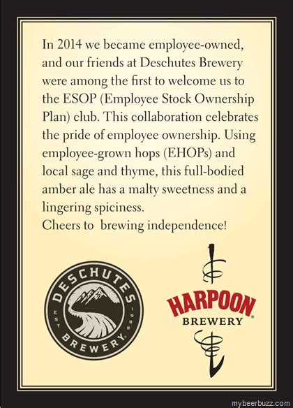 Harpoon Deschutes 100 Barrel Ehop Collaboration