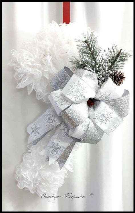 Silver Christmas Christmas Diy Christmas Wreaths Xmas Candy Cane