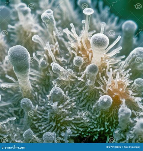 Candida Auris Fungus Close Up Under Microscope For Medical Research