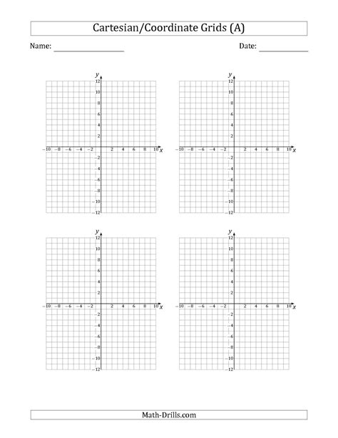 The 4 Per Page Cartesiancoordinate Grids Math Worksheet From The Graph