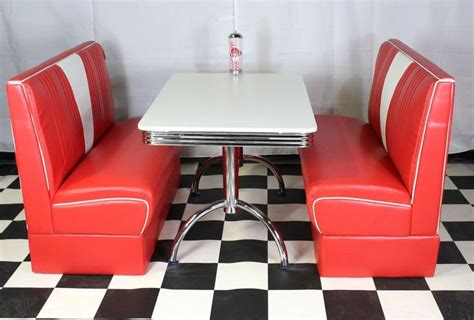 American Diner Furniture 50s Style Retro Booth Table And Red Nashville