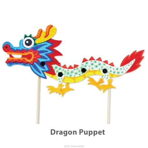 Dragon Puppet Kit Chinese New Year Craft Diy Kit