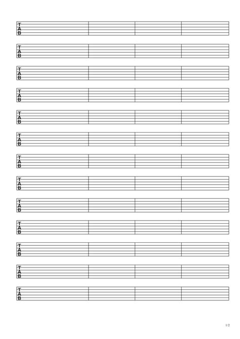 Blank Guitar Tab Paper Elmore Music