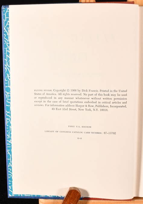 flying finish by dick francis near fine hardback 1966 first edition rooke books pbfa