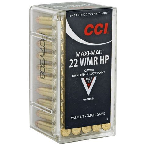 Cci 22 Wmr Ammunition Maxi Mag 0024 40 Grain Jacketed Hollow Point