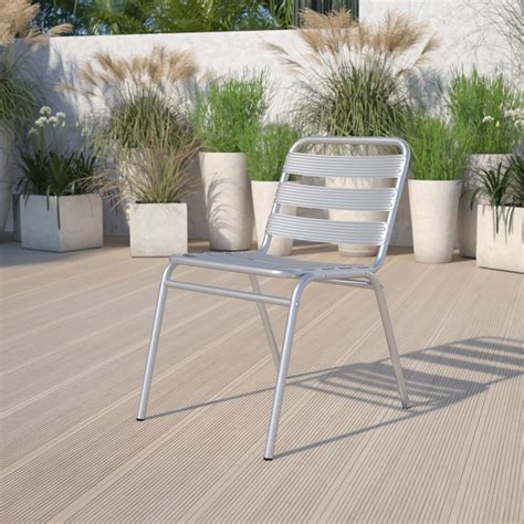 Commercial Aluminum Indoor Outdoor Restaurant Stack Chair With Triple