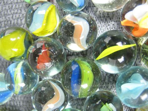Vintage Collection Of 30 Glass Marbles Lovely Small Clear Etsy