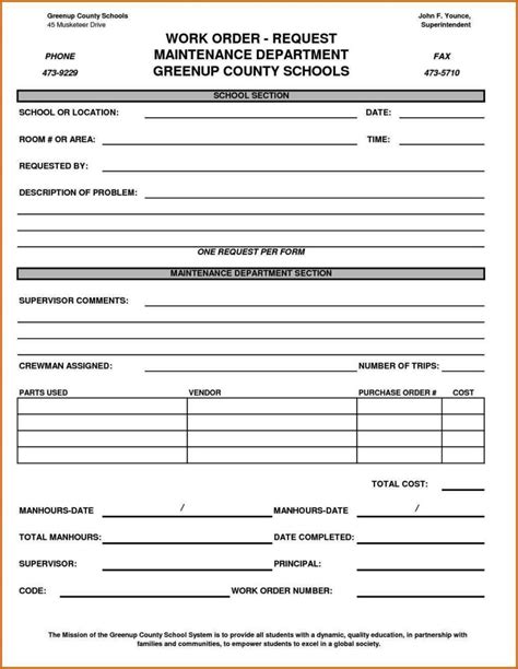 Service Order Form Template Free Printable Templates