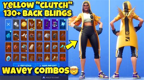 New Yellow Clutch Skin Showcased With 130 Back Blings Fortnite Br