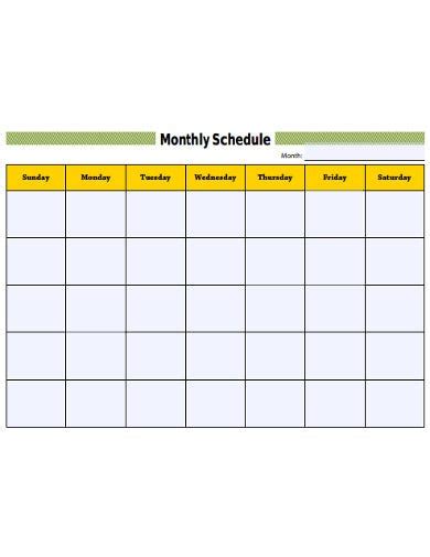 Monthly Time Schedule Template Pdf Template Images