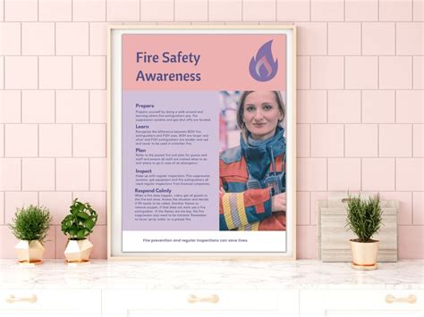 Fire Safety Poster Workplace Safety Fire Procedures Fire Etsy