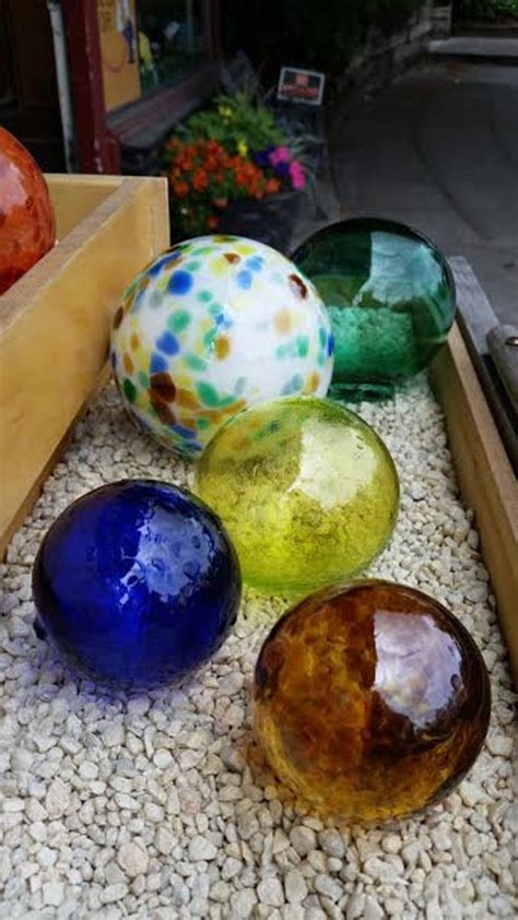 Sea Glass Floats Set Of Five Decorative Hand Blown Glass