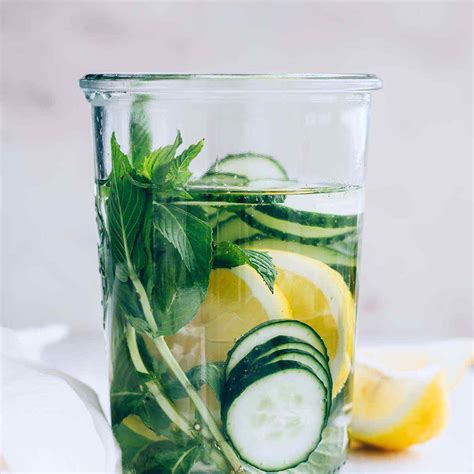 Lemon Cucumber And Mint Infused Water Refreshing And Energizing