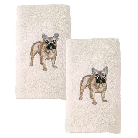 Avanti 2 Pack Dog Hand Towels Lt Beige Hand Towels Cotton Hand Towels