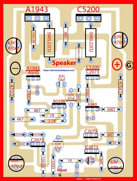 This is the circuit design of 1000w stereo audio amplifier. 2sc5200 2sa1943 amplifier circuit diagram pcb | Circuit diagram, Hifi amplifier, Audio amplifier