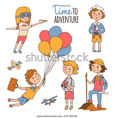 Little Travelers Around World Young Sailor Stock Vector Royalty Free