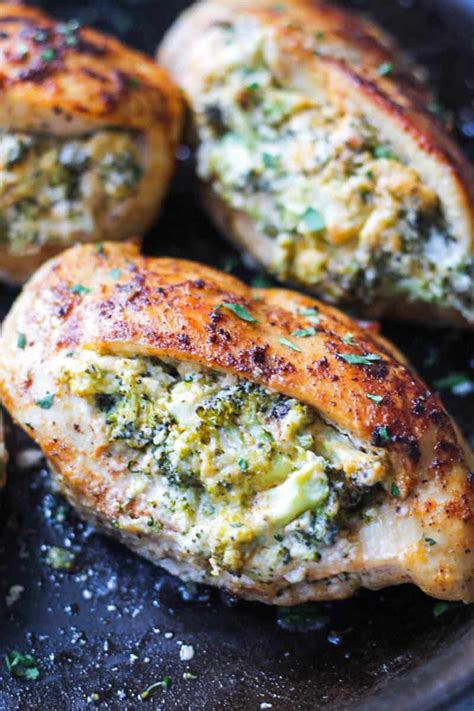 Place the skillet on the heat and whisk until milk is thickened. Broccoli and Cheese Stuffed Chicken Breast - Easy Chicken ...