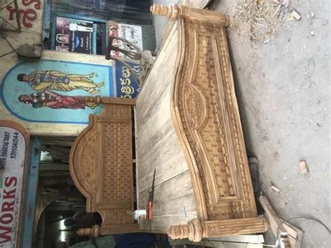 Handcrafted meticulously, this wooden platform bed with headboard has a textured look that adds to its organic appeal. New Natural Teak Wood Double Bed, Rs 72500 /set, MBK Wood Carving Works | ID: 20117371912