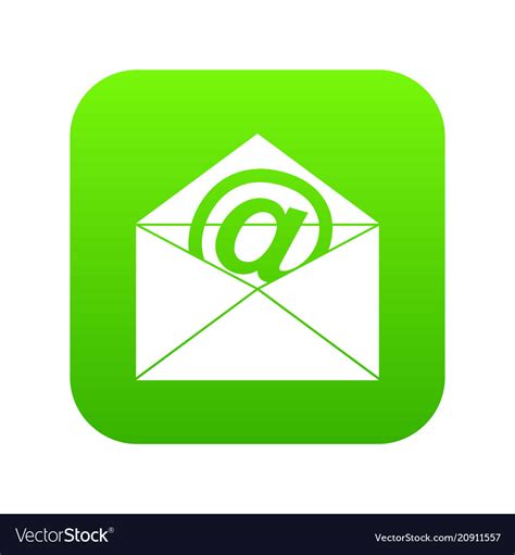 Envelope With Email Sign Icon Digital Green Vector Image