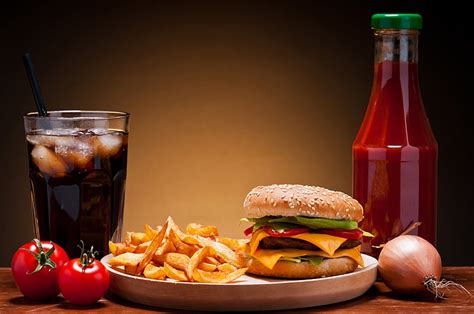 Hd Wallpaper Potato Fries And Burger Hamburger Food Buns Fast Food