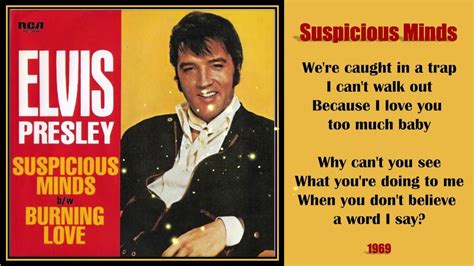 Elvis Presley Suspicious Minds W Lyrics Youtube