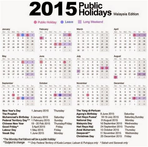 ﻿ search time zone converters. 2015 Public Holidays in Malaysia are Packed with 11 Long ...