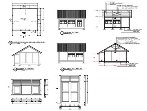 School Classroom Elevation And Constructive Section Details Dwg File