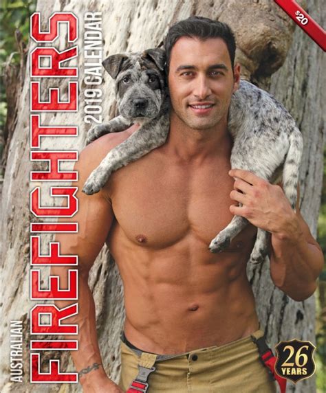 Australianfirefighters Pose With Rescue Dogs For 2019 Charity Calendar