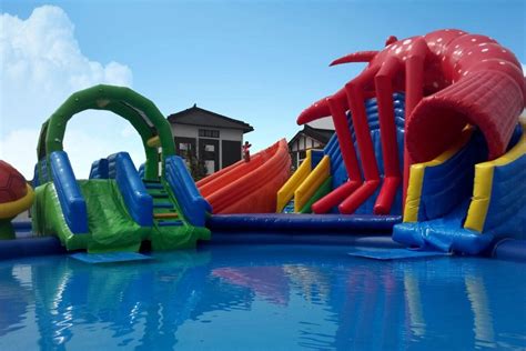GP Shark Wave Inflatable Water Park With Pool Slidesinflatable Bouncers Inflatable Water