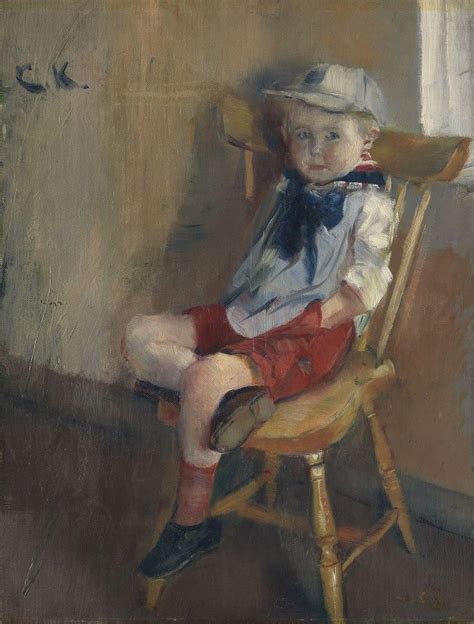 A Little Boy On A Chair By Christian Krohg Artvee