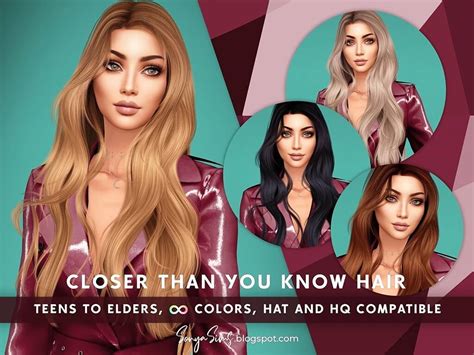 Sims 4 Closer Than You Know Hair At Sonya Sims Best Sims Mods