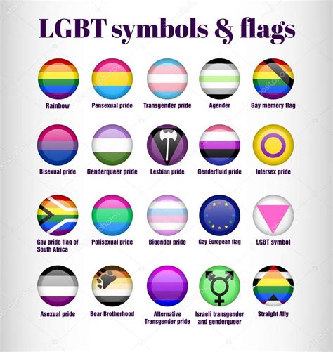 lgbt gay pride flags and symbols in circle icons ⬇ vector image by © kalinaekaterina123 gmail