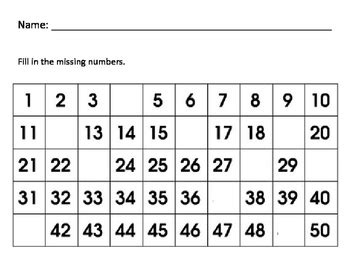 Write missing numbers between 1 to 50 worksheets is the large collection of algorithmically generated write missing numbers between 1 to 50 practice problems to learn, practice and improve your basic math problem solving skills. Missing Numbers to 50 by Common Soar | Teachers Pay Teachers