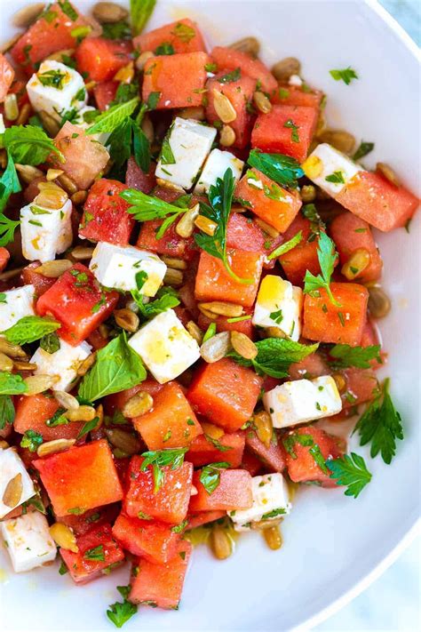 Our Favorite Watermelon Salad With Fresh Herbs And Feta Cheese Once