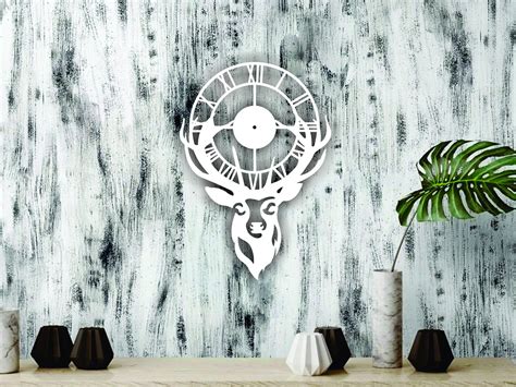 Deer Wall Clock Files For Engraving Laser Cut Cnc Instant Etsy