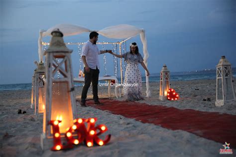 Ege Plajında Evlenme Teklifi Organizasyonu İzmir Organizasyon