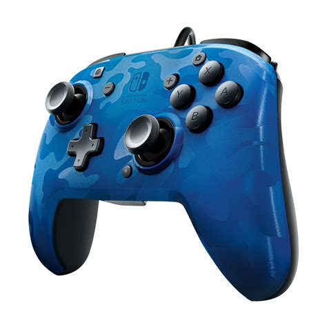Pdp Nintendo Switch Faceoff Camo Wired Pro Controller Blue 500 119 Na