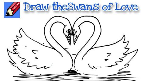 How To Draw Swans Of Love Real Easy For Kids And Beginners Swan